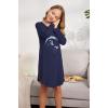 Arshiner Girls Nightgowns Long Sleeve Print Pajamas Nightdress for Kids Soft Sleep Wear Nighties(Navy Blue/Unicorn)
