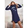 Arshiner Girls Nightgowns Long Sleeve Print Pajamas Nightdress for Kids Soft Sleep Wear Nighties(Navy Blue/Unicorn)
