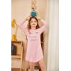 Arshiner Girls Nightgowns Long Sleeve Print Pajamas Nightdress for Kids Soft Sleep Wear Nighties(Pink/ Eyelash)