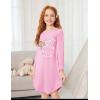 Arshiner Girls Nightgowns Long Sleeve Print Pajamas Nightdress for Kids Soft Sleep Wear Nighties(Pink Teddy)