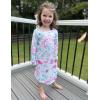 Arshiner Girls Nightgowns Long Sleeve Print Pajamas Nightdress for Kids Soft Sleep Wear Nighties(Purple Tie Dye)