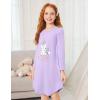 Arshiner Girls Nightgowns Long Sleeve Print Pajamas Nightdress for Kids Soft Sleep Wear Nighties(Purple/Happy Cat)