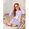 Arshiner Girls Nightgowns Long Sleeve Print Pajamas Nightdress for Kids Soft Sleep Wear Nighties(Purple/Happy Cat)