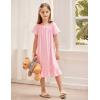 Arshiner Girls Nightgowns Sleepwear Short Sleeve Victorian Pajama Dress Soft Princess Sleepshirt for 3-12 Years Kids(0-pink)