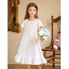 Arshiner Girls Nightgowns Sleepwear Short Sleeve Victorian Pajama Dress Soft Princess Sleepshirt for 3-12 Years Kids(0-white)