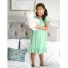 Arshiner Girls Nightgowns Sleepwear Short Sleeve Victorian Pajama Dress Soft Princess Sleepshirt for 3-12 Years Kids(Aqua Green)