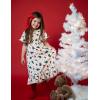 Arshiner Girls Nightgowns Sleepwear Short Sleeve Victorian Pajama Dress Soft Princess Sleepshirt for 3-12 Years Kids(Christmas Tree)