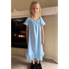Arshiner Girls Nightgowns Sleepwear Short Sleeve Victorian Pajama Dress Soft Princess Sleepshirt for 3-12 Years Kids(Clear Blue)