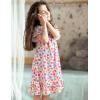 Arshiner Girls Nightgowns Sleepwear Short Sleeve Victorian Pajama Dress Soft Princess Sleepshirt for 3-12 Years Kids(Colorful Flowers)