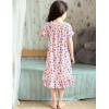 Arshiner Girls Nightgowns Sleepwear Short Sleeve Victorian Pajama Dress Soft Princess Sleepshirt for 3-12 Years Kids(Colorful Flowers)
