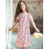 Arshiner Girls Nightgowns Sleepwear Short Sleeve Victorian Pajama Dress Soft Princess Sleepshirt for 3-12 Years Kids(Colorful Flowers)