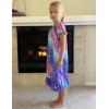 Arshiner Girls Nightgowns Sleepwear Short Sleeve Victorian Pajama Dress Soft Princess Sleepshirt for 3-12 Years Kids(Gradient Snowflakes)
