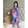 Arshiner Girls Nightgowns Sleepwear Short Sleeve Victorian Pajama Dress Soft Princess Sleepshirt for 3-12 Years Kids(Gradient Snowflakes)