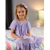 Arshiner Girls Nightgowns Sleepwear Short Sleeve Victorian Pajama Dress Soft Princess Sleepshirt for 3-12 Years Kids(Light Purple)