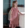 Arshiner Girls Nightgowns Sleepwear Short Sleeve Victorian Pajama Dress Soft Princess Sleepshirt for 3-12 Years Kids(Orange Pink)