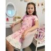 Arshiner Girls Nightgowns Sleepwear Short Sleeve Victorian Pajama Dress Soft Princess Sleepshirt for 3-12 Years Kids(Pink Butterfly)