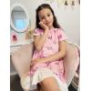 Arshiner Girls Nightgowns Sleepwear Short Sleeve Victorian Pajama Dress Soft Princess Sleepshirt for 3-12 Years Kids(Pink Butterfly)