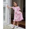 Arshiner Girls Nightgowns Sleepwear Short Sleeve Victorian Pajama Dress Soft Princess Sleepshirt for 3-12 Years Kids(Pink Donut)