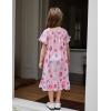 Arshiner Girls Nightgowns Sleepwear Short Sleeve Victorian Pajama Dress Soft Princess Sleepshirt for 3-12 Years Kids(Pink Donut)