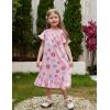 Arshiner Girls Nightgowns Sleepwear Short Sleeve Victorian Pajama Dress Soft Princess Sleepshirt for 3-12 Years Kids(Pink Donut)