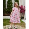 Arshiner Girls Nightgowns Sleepwear Short Sleeve Victorian Pajama Dress Soft Princess Sleepshirt for 3-12 Years Kids(Pink Donut)