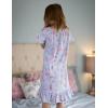 Arshiner Girls Nightgowns Sleepwear Short Sleeve Victorian Pajama Dress Soft Princess Sleepshirt for 3-12 Years Kids(Purple Cloud Elf)
