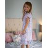 Arshiner Girls Nightgowns Sleepwear Short Sleeve Victorian Pajama Dress Soft Princess Sleepshirt for 3-12 Years Kids(Purple Cloud Elf)