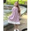 Arshiner Girls Nightgowns Sleepwear Short Sleeve Victorian Pajama Dress Soft Princess Sleepshirt for 3-12 Years Kids(Purple Flowers)