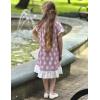 Arshiner Girls Nightgowns Sleepwear Short Sleeve Victorian Pajama Dress Soft Princess Sleepshirt for 3-12 Years Kids(Purple Flowers)