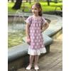 Arshiner Girls Nightgowns Sleepwear Short Sleeve Victorian Pajama Dress Soft Princess Sleepshirt for 3-12 Years Kids(Purple Flowers)