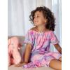 Arshiner Girls Nightgowns Sleepwear Short Sleeve Victorian Pajama Dress Soft Princess Sleepshirt for 3-12 Years Kids(Star Tye Die)