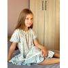 Arshiner Girls Nightgowns Sleepwear Short Sleeve Victorian Pajama Dress Soft Princess Sleepshirt for 3-12 Years Kids(White Flower)