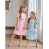 Arshiner Girls Nightgowns Summer Soft Cute Cartoon Print Pajama Sleep Dress for Kids 4-12 Years(A Pastel Pink/ Eyelash)