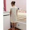 Arshiner Girls Nightgowns Summer Soft Cute Cartoon Print Pajama Sleep Dress for Kids 4-12 Years(Apricot Teddy)
