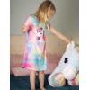 Arshiner Girls Nightgowns Summer Soft Cute Cartoon Print Pajama Sleep Dress for Kids 4-12 Years(Colorful Tie-dye)