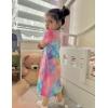 Arshiner Girls Nightgowns Summer Soft Cute Cartoon Print Pajama Sleep Dress for Kids 4-12 Years(Colorful Tie-dye)