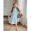 Arshiner Girls Nightgowns Summer Soft Cute Cartoon Print Pajama Sleep Dress for Kids 4-12 Years(Light Blue Animal Print)