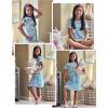 Arshiner Girls Nightgowns Summer Soft Cute Cartoon Print Pajama Sleep Dress for Kids 4-12 Years(Light Blue Animal Print)