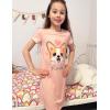 Arshiner Girls Nightgowns Summer Soft Cute Cartoon Print Pajama Sleep Dress for Kids 4-12 Years(Orange Pink Dog)