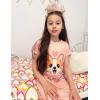 Arshiner Girls Nightgowns Summer Soft Cute Cartoon Print Pajama Sleep Dress for Kids 4-12 Years(Orange Pink Dog)