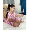 Arshiner Girls Nightgowns Summer Soft Cute Cartoon Print Pajama Sleep Dress for Kids 4-12 Years(Pink Bow)