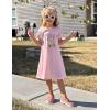 Arshiner Girls Nightgowns Summer Soft Cute Cartoon Print Pajama Sleep Dress for Kids 4-12 Years(Pink Teddy)