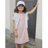 Arshiner Girls Nightgowns Summer Soft Cute Cartoon Print Pajama Sleep Dress for Kids 4-12 Years(Pink White Stripe)