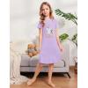 Arshiner Girls Nightgowns Summer Soft Cute Cartoon Print Pajama Sleep Dress for Kids 4-12 Years(Purple/Happy Cat)