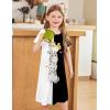 Arshiner Girls Nightgowns Summer Soft Cute Cartoon Print Pajama Sleep Dress for Kids 4-12 Years(Three Cats)