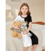 Arshiner Girls Nightgowns Summer Soft Cute Cartoon Print Pajama Sleep Dress for Kids 4-12 Years(Three Cats)