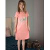 Arshiner Girls Nightgowns Summer Soft Cute Cartoon Print Pajama Sleep Dress for Kids 4-12 Years(Watermelon Red/Potted Cat)