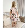 Arshiner Girls Nightgowns Summer Soft Cute Cartoon Print Pajama Sleep Dress for Kids 4-12 Years(White Christmas)