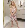 Arshiner Girls Nightgowns Summer Soft Cute Cartoon Print Pajama Sleep Dress for Kids 4-12 Years(White Christmas)