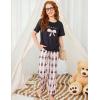 Arshiner Girls Pajama Set 3 Piece Short Sleeve Sleepwear Summer Soft Cute Pjs Outfits(Bow Plaid)